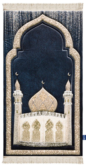 Blue Shimmer Premium Prayer Mat | Urban Rugs Co