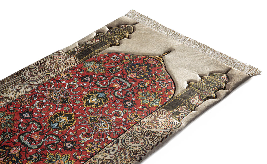 Reddish Flory Premium Prayer Mat | urban rugs co