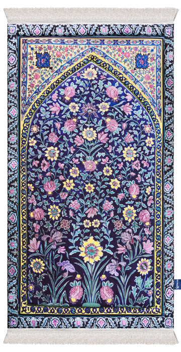 blue blossoms vintage cushioned prayer matt | Urban Rugs co